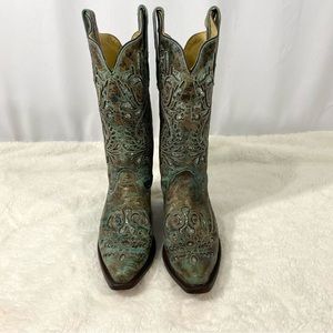 Corral Blue Decorated Boots 8M